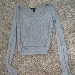 Forever 21 Long Sleeve Crop Grey